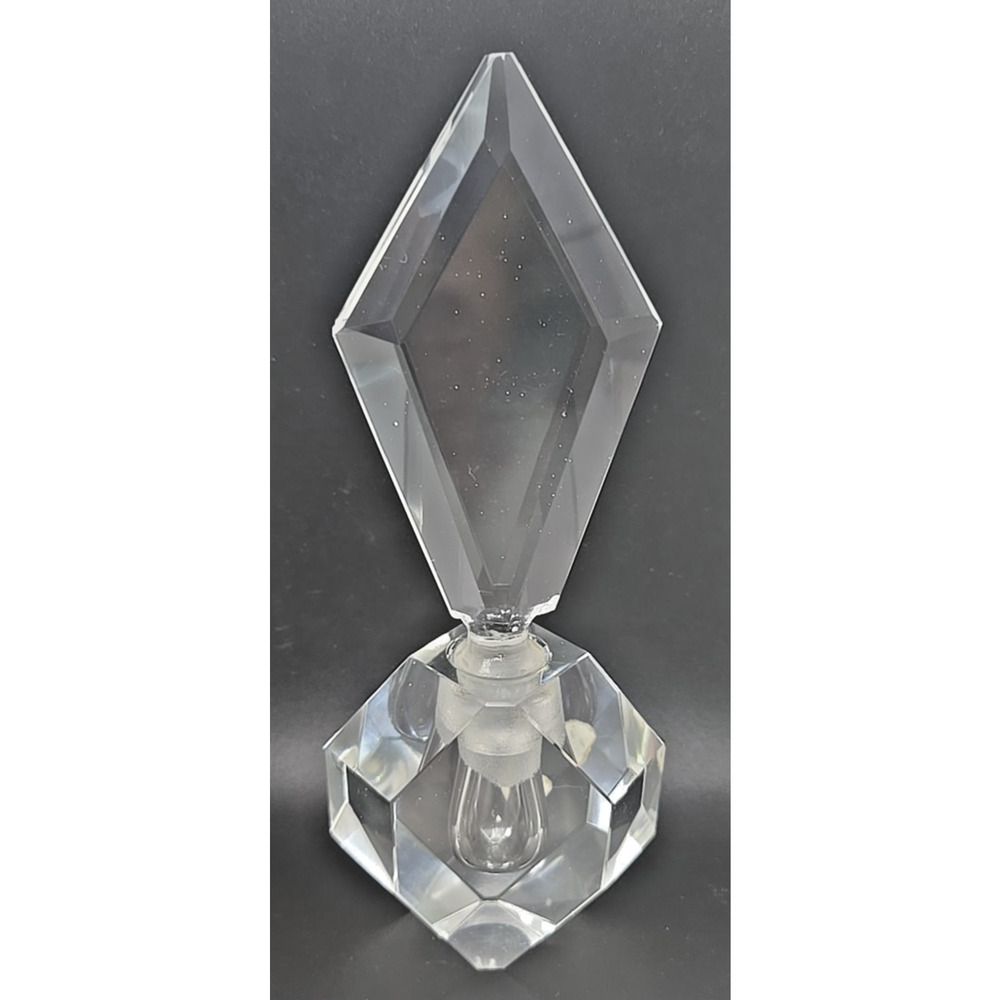 Vintage French Art Deco 1930's Sfaccettato Vetri Crystal Perfume Bottle U219โ